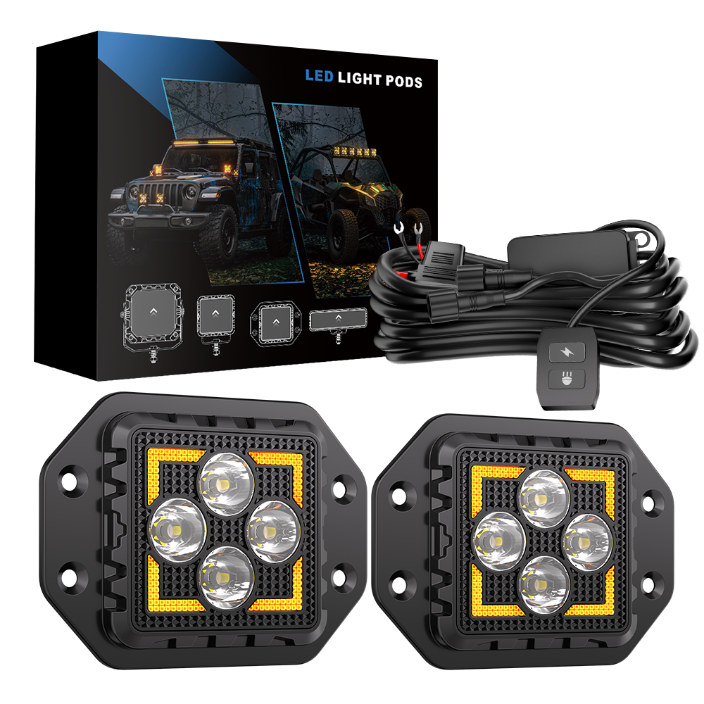 3-Inch Recessed Off-Road Spot Light Kit with DRL