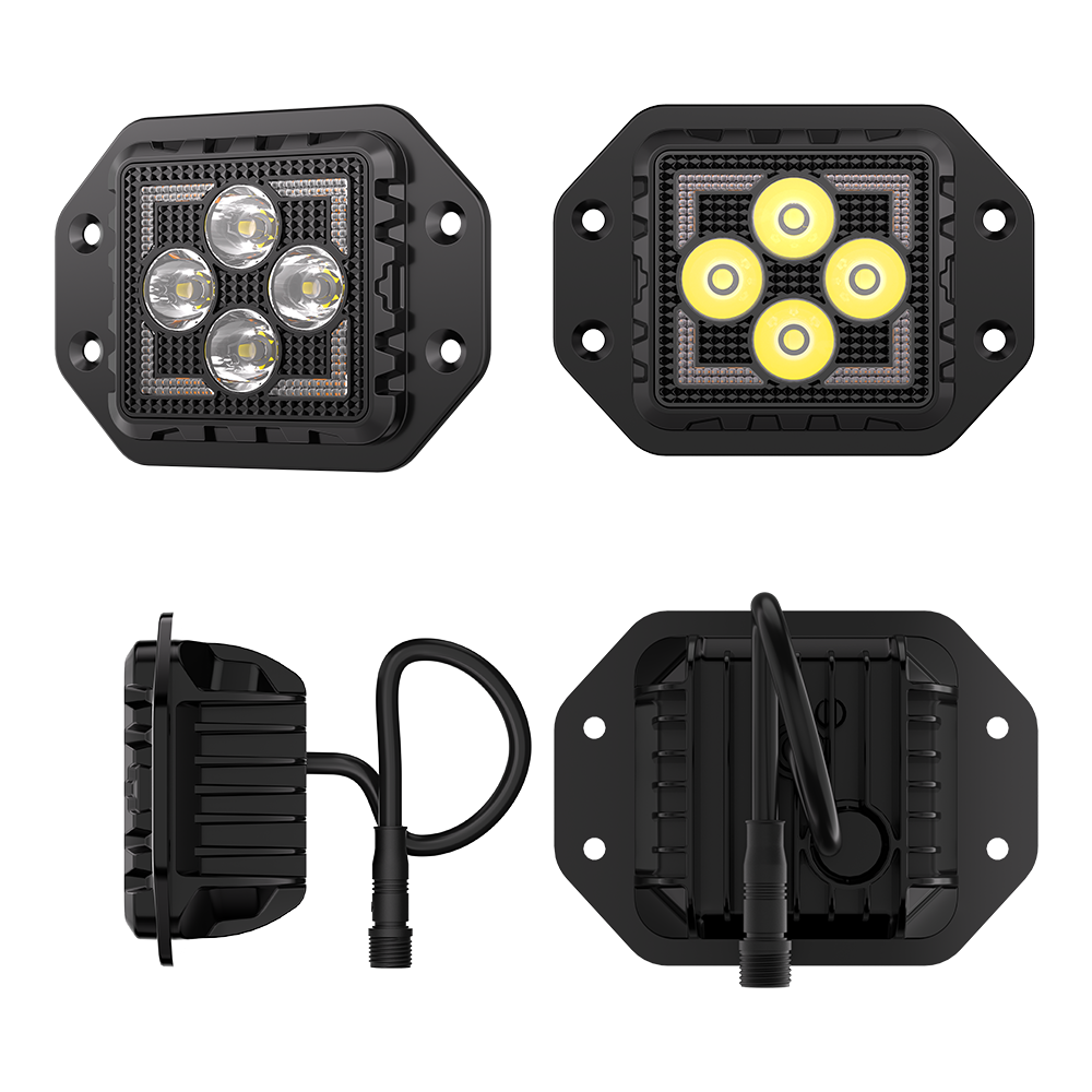 3-Inch Recessed Off-Road Spot Light Kit with DRL 2