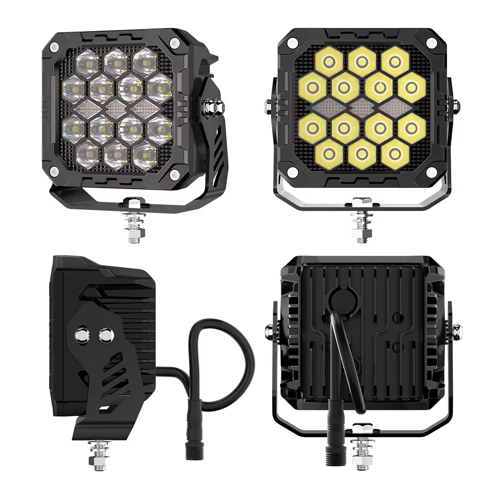 4-Inch 10-Lens LED Spot Light Kit with Surround DRL 3