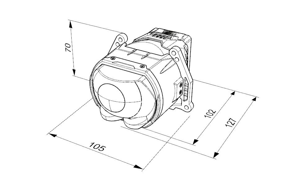 GT13 Die-Cast Bi-LED Projector Lens 2